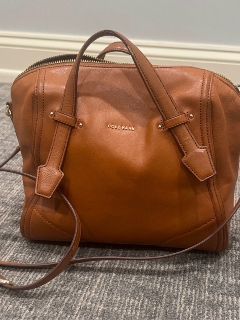 Cole Haan Brown Leather Satchel Bag